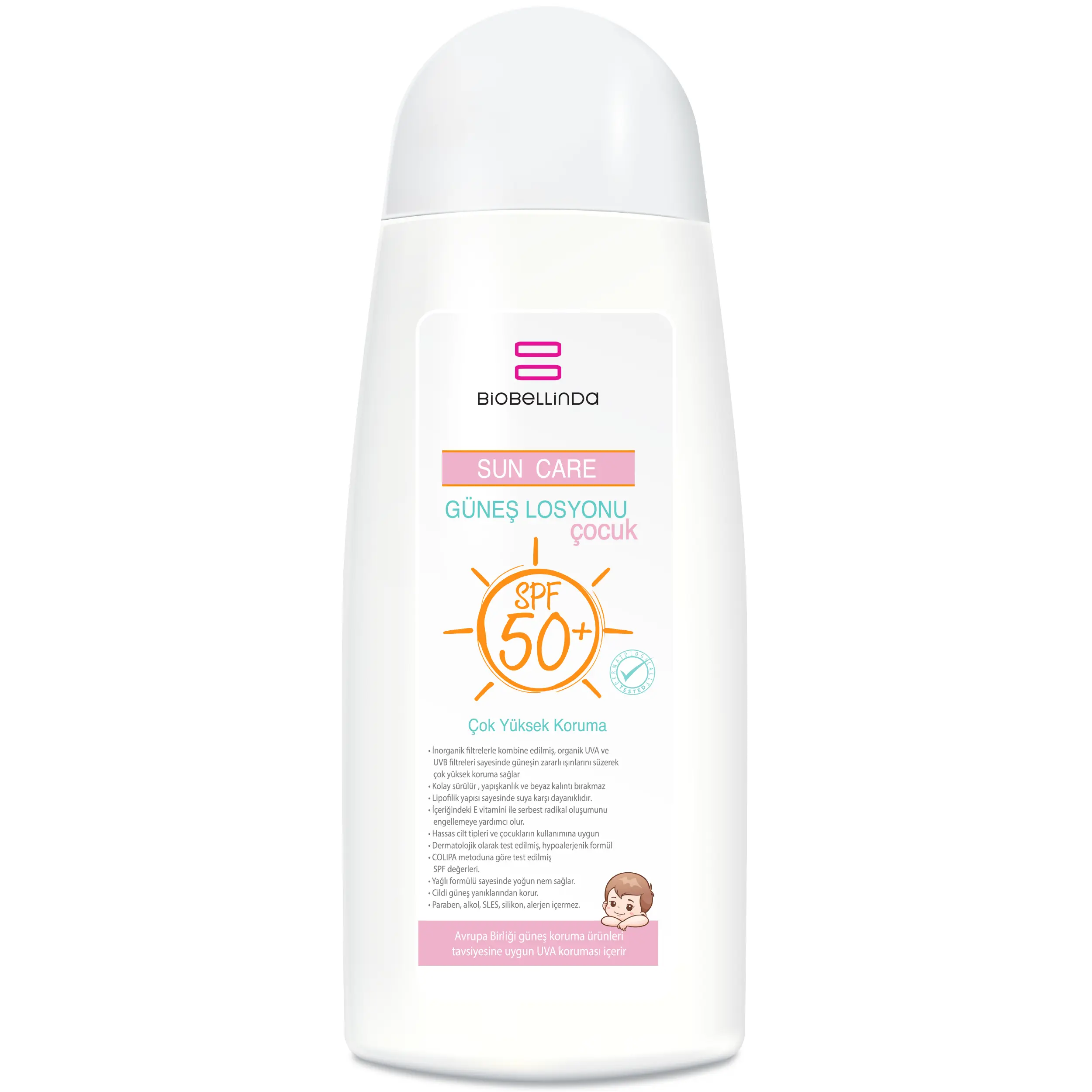 Biobellinda Çocuk Güneş Losyonu +50 Spf 200 Ml | Çocuklar İçin Güneş Kremi